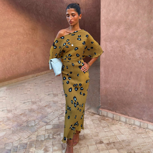 Olive Blurred Leopard Tilly Dress | Never Fully Dressed Premium