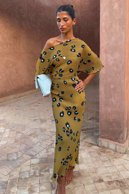 Olive Blurred Leopard Tilly Dress | Never Fully Dressed Premium