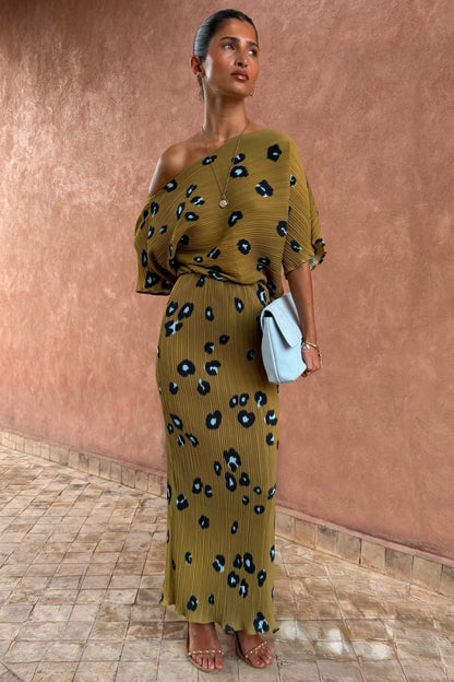 Olive Blurred Leopard Tilly Dress | Never Fully Dressed Premium