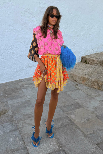 Pink Mix Tile Ella Mini Dress | Never Fully Dressed Signature