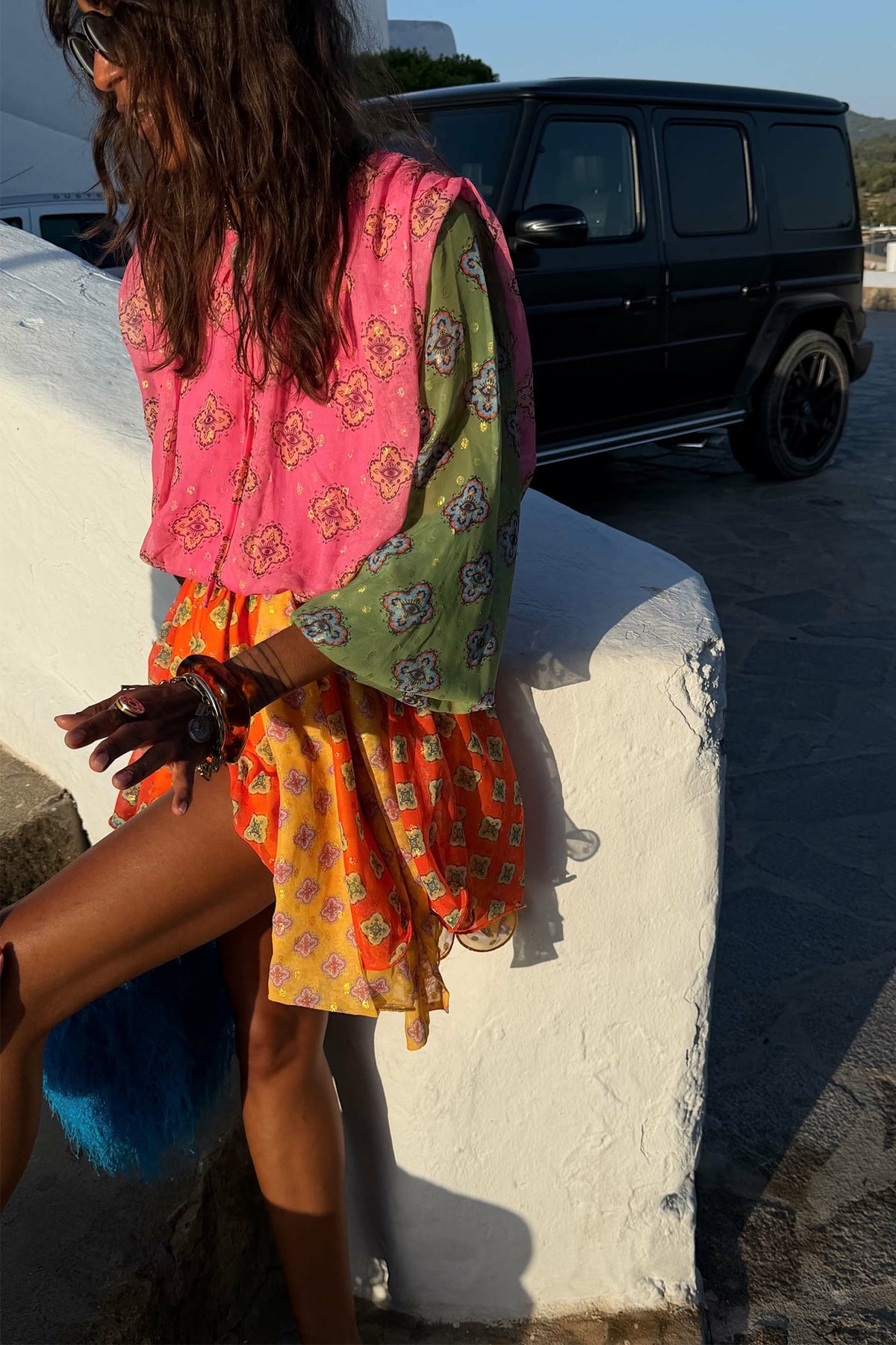 Pink Mix Tile Ella Mini Dress | Never Fully Dressed Signature