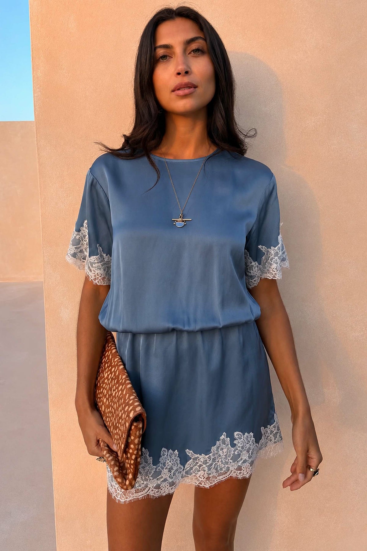 Blue Lace Mini Dress | Never Fully Dressed Best Price