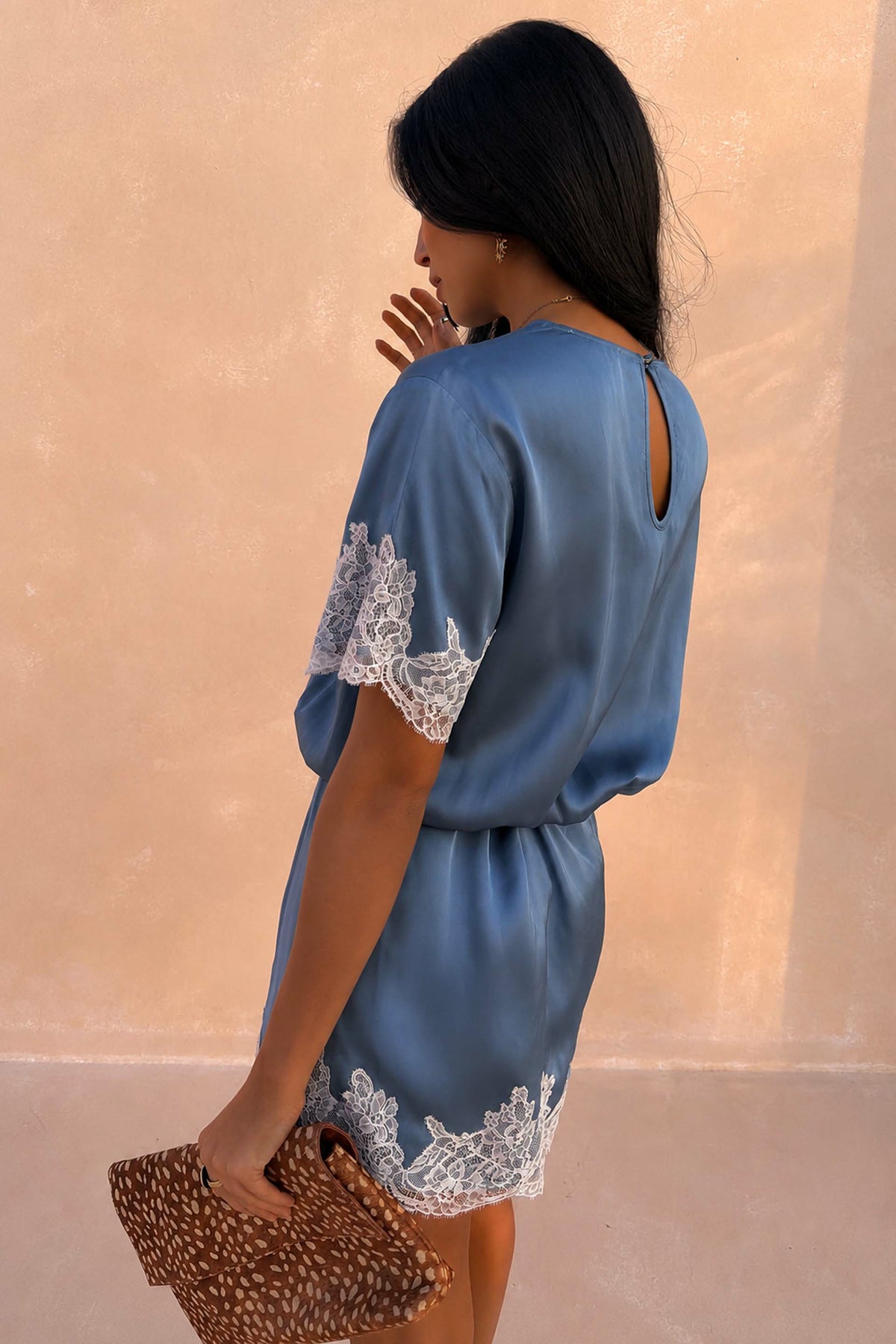 Blue Lace Mini Dress | Never Fully Dressed Best Price