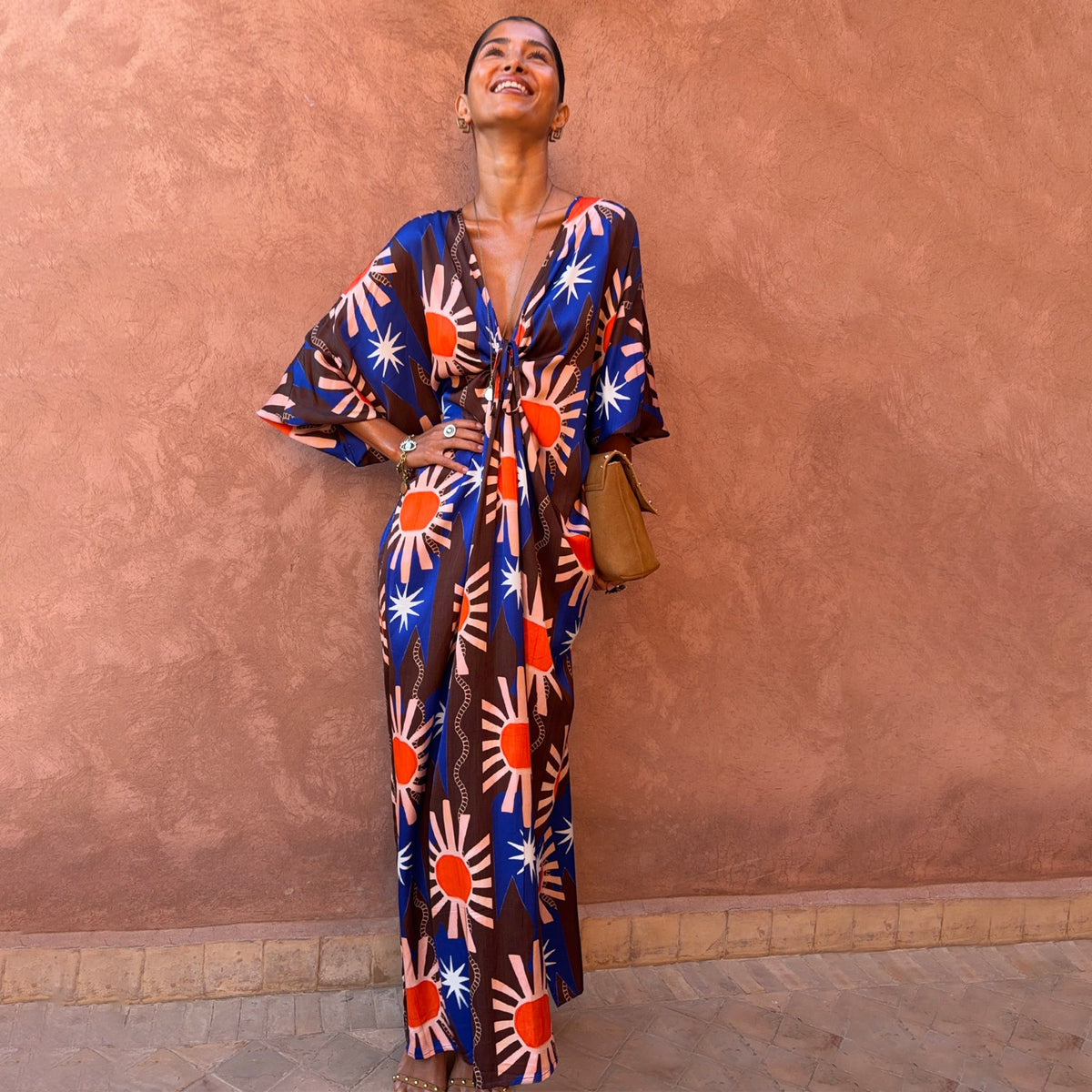 Chocolate & Blue Sun Toria Dress | Never Fully Dressed Deals