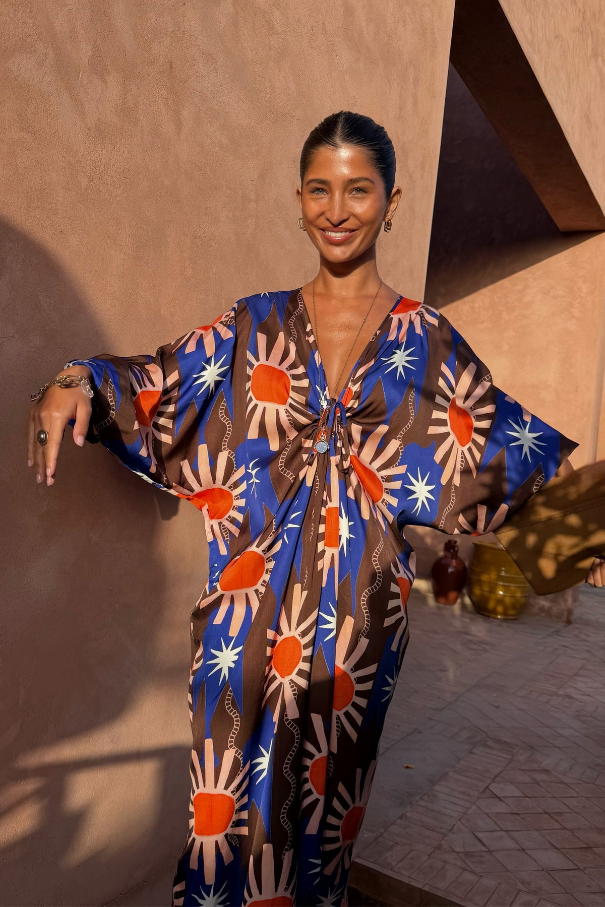 Chocolate & Blue Sun Toria Dress | Never Fully Dressed Deals
