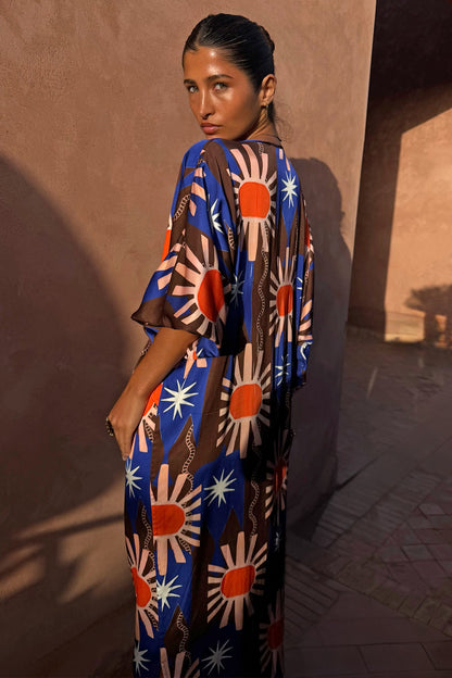 Chocolate & Blue Sun Toria Dress | Never Fully Dressed Deals