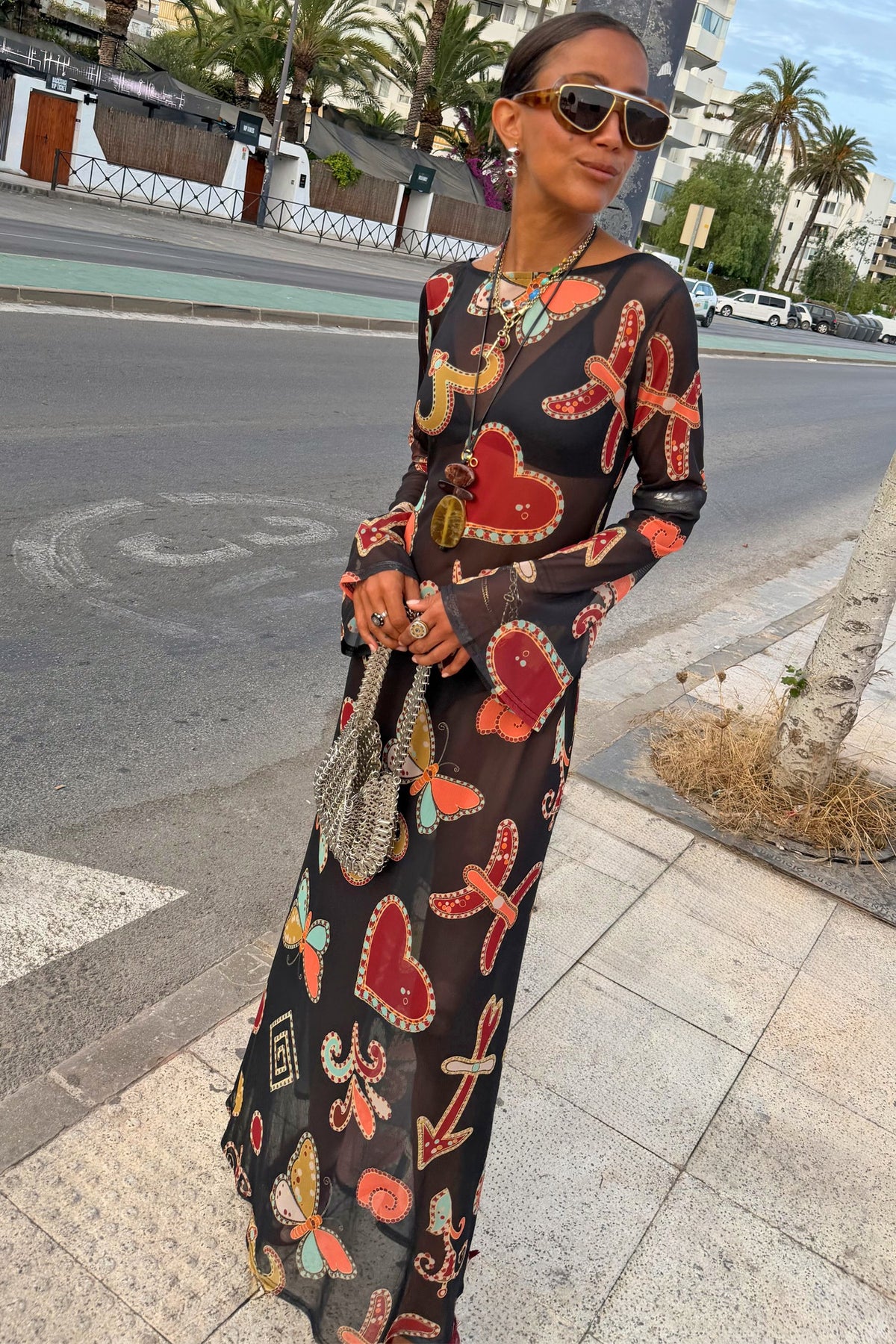 Black Astra Soho Mesh Maxi Dress | Never Fully Dressed Best Seller