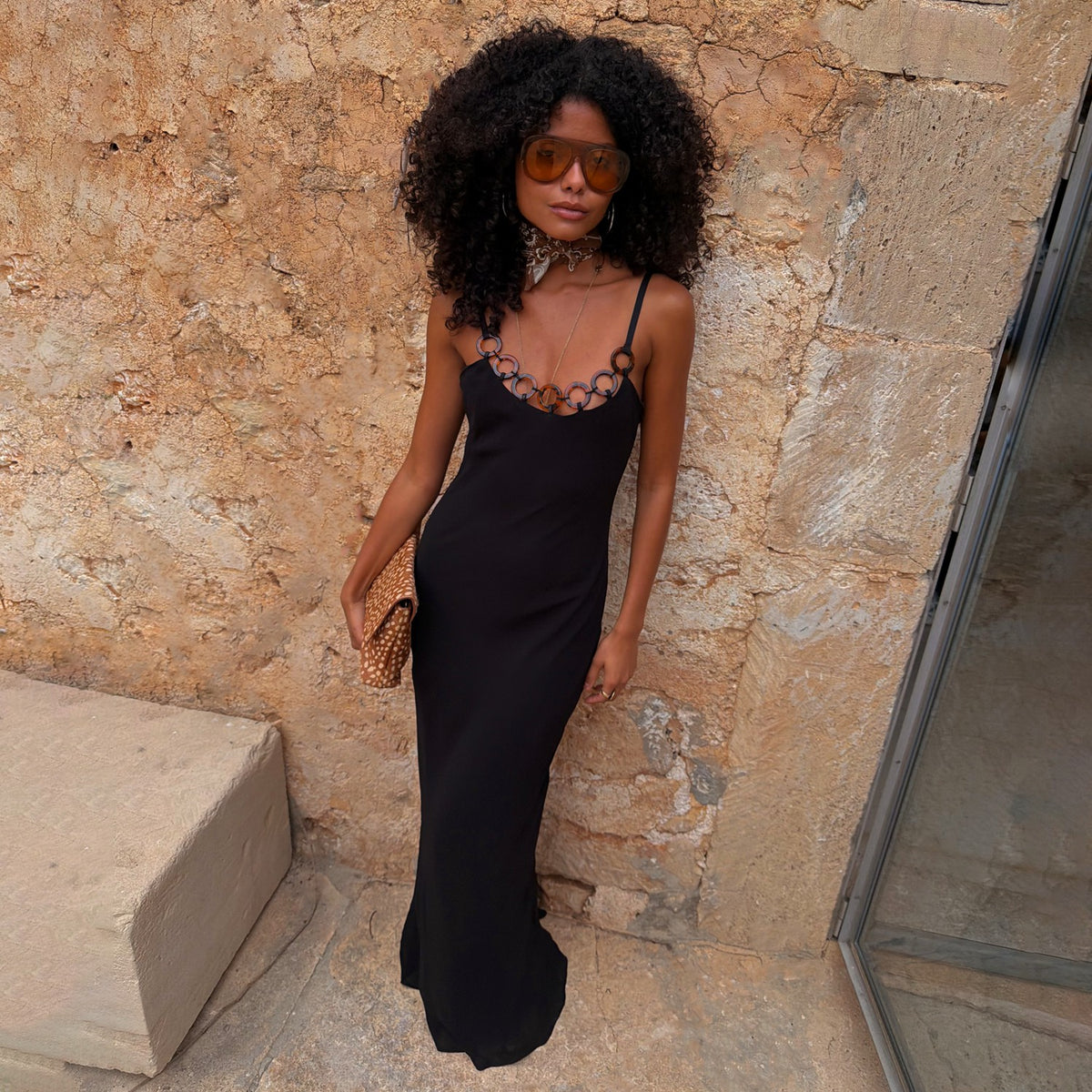 Black Sapna Dress with Ring Detail | Never Fully Dressed Smart Buy
