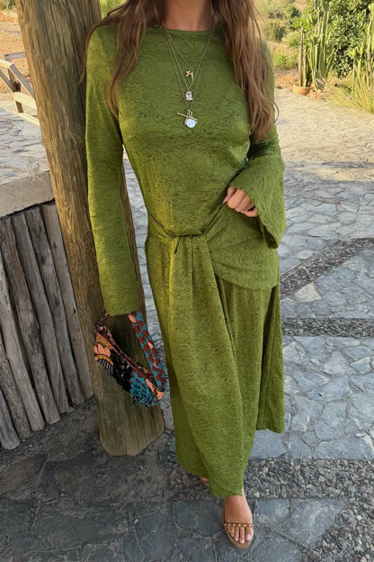 Green Lace Tie Dress with Head Scarf | Never Fully Dressed Sale