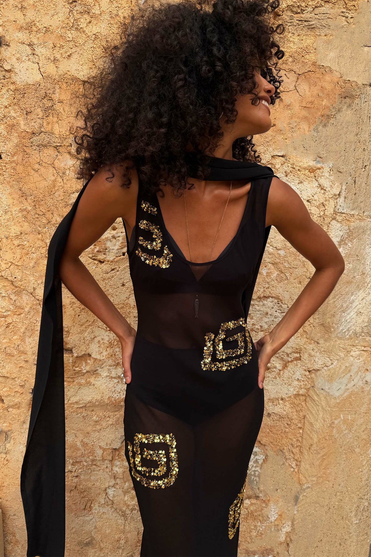 Black & Gold Simona Dress | Never Fully Dressed Deals