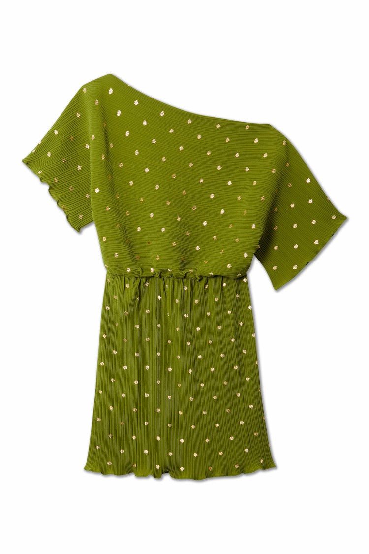 Khaki Mini Plisse Tilly Dress | Never Fully Dressed Best Price