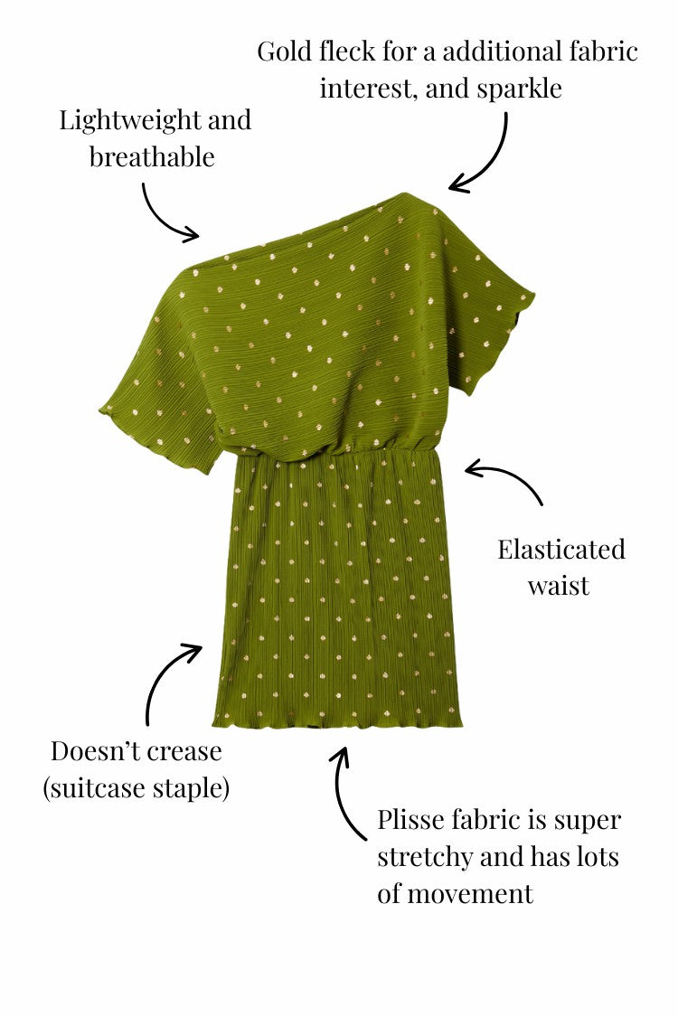 Khaki Mini Plisse Tilly Dress | Never Fully Dressed Best Price