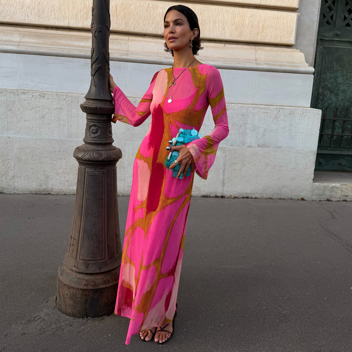 Pink & Olive Abstract Aria Dress | Never Fully Dressed Recommended