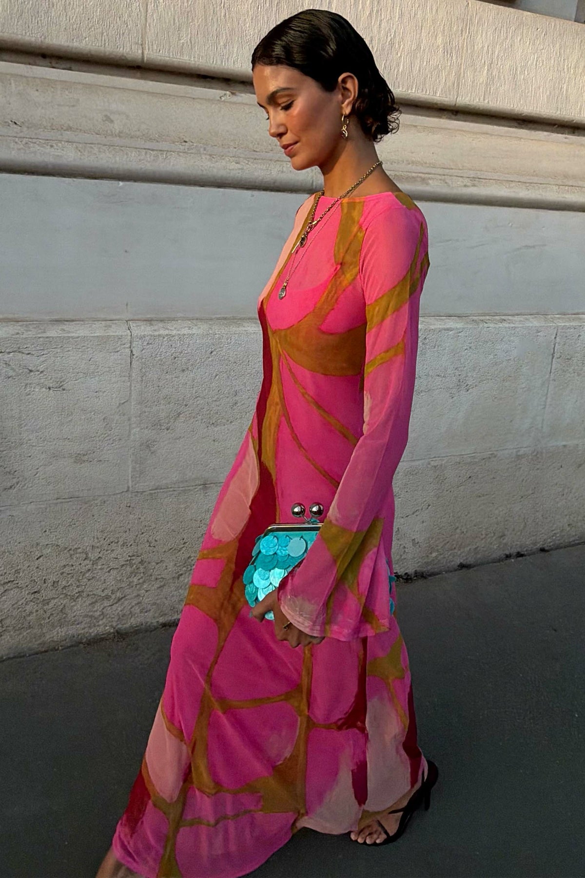 Pink & Olive Abstract Aria Dress | Never Fully Dressed Recommended