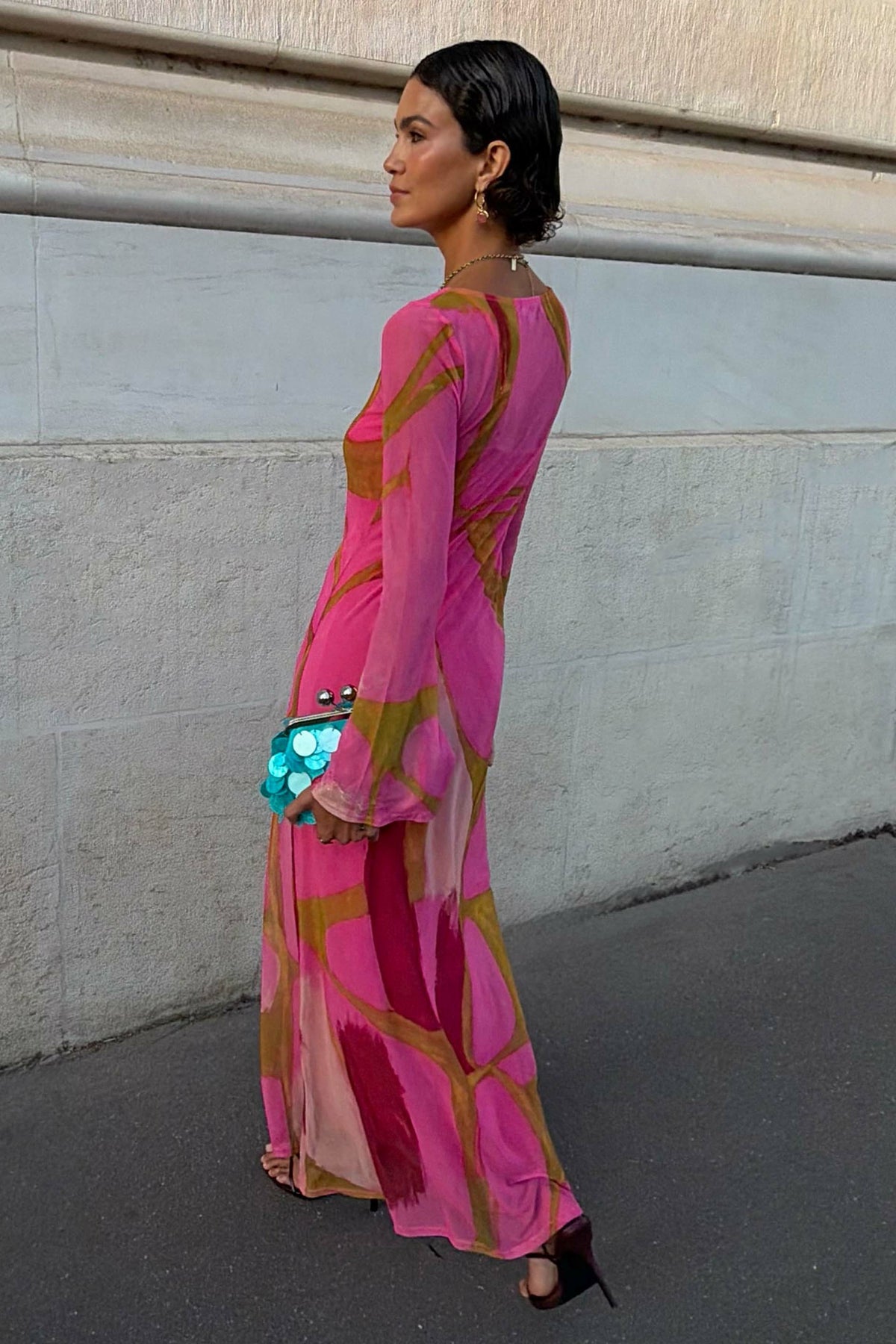 Pink & Olive Abstract Aria Dress | Never Fully Dressed Recommended