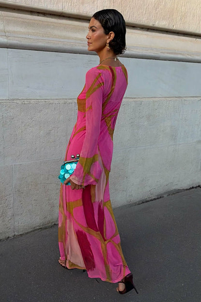 Pink & Olive Abstract Aria Dress | Never Fully Dressed Recommended