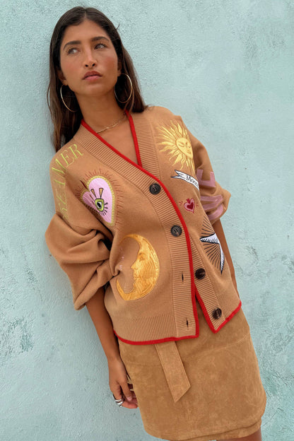 Camel Mystical Cardigan | Never Fully Dressed New