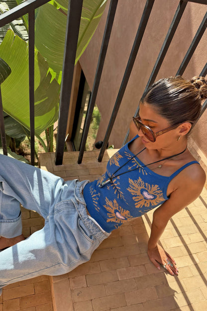 Blue Eye Knit Tank - Never Fully Dressed | Never Fully Dressed Featured
