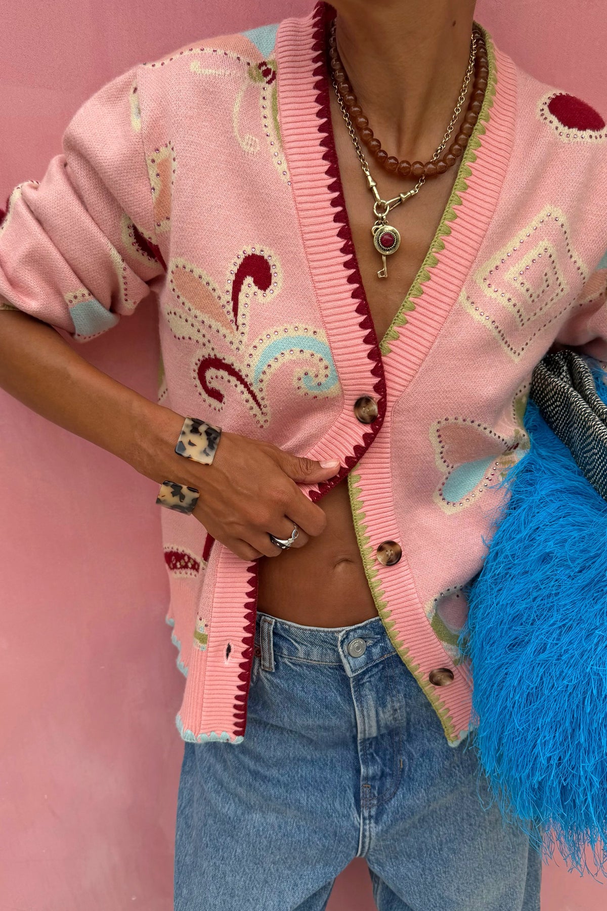 Pink Astra Hannah Cardigan | Never Fully Dressed Trusted
