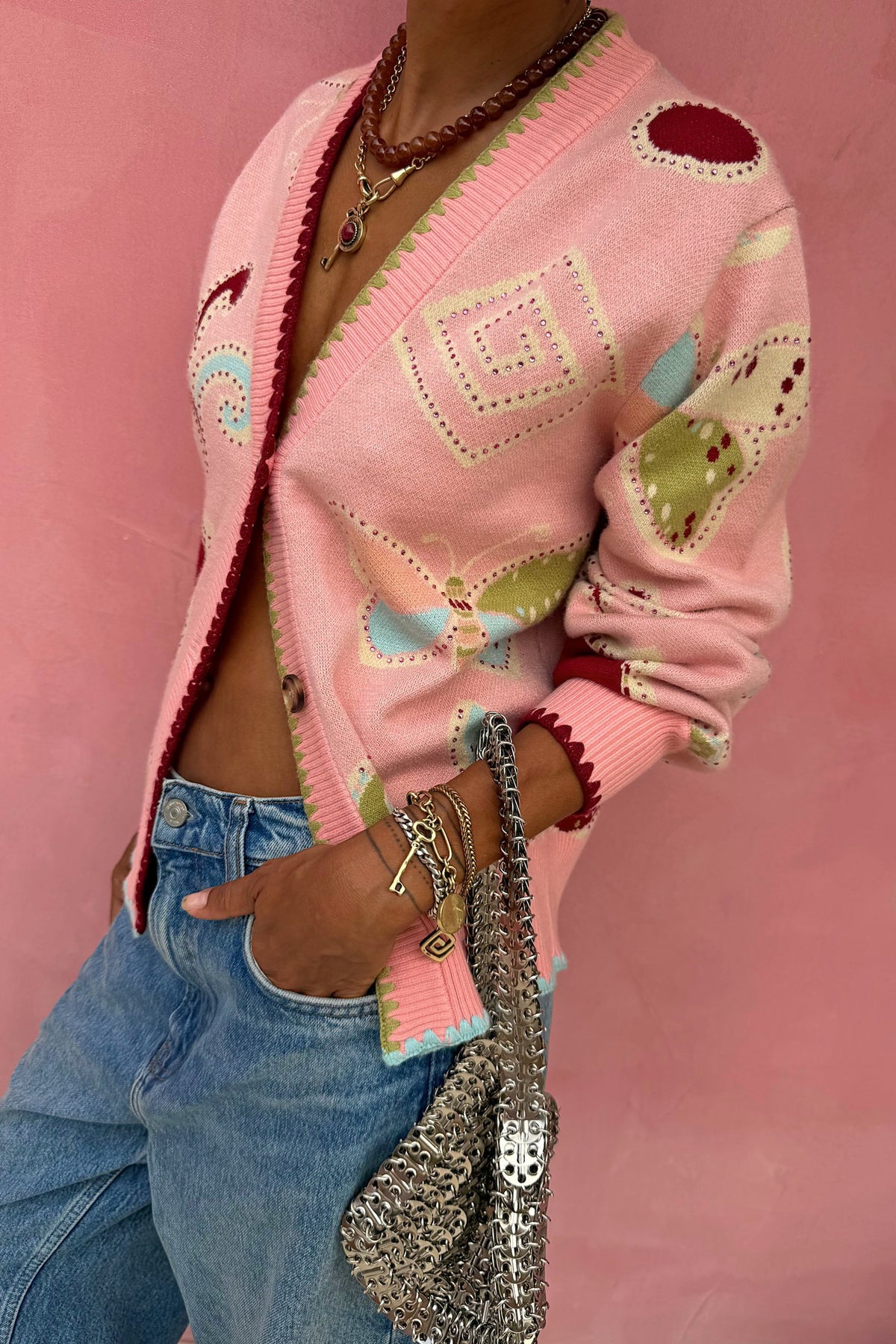 Pink Astra Hannah Cardigan | Never Fully Dressed Trusted