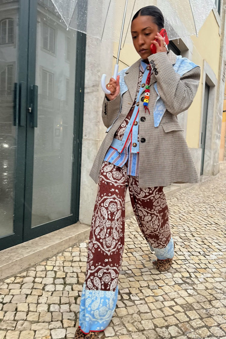 Chocolate Bandana Wide Leg Trousers | Never Fully Dressed Everyday