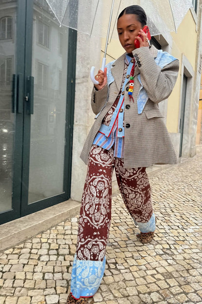Chocolate Bandana Wide Leg Trousers | Never Fully Dressed Everyday