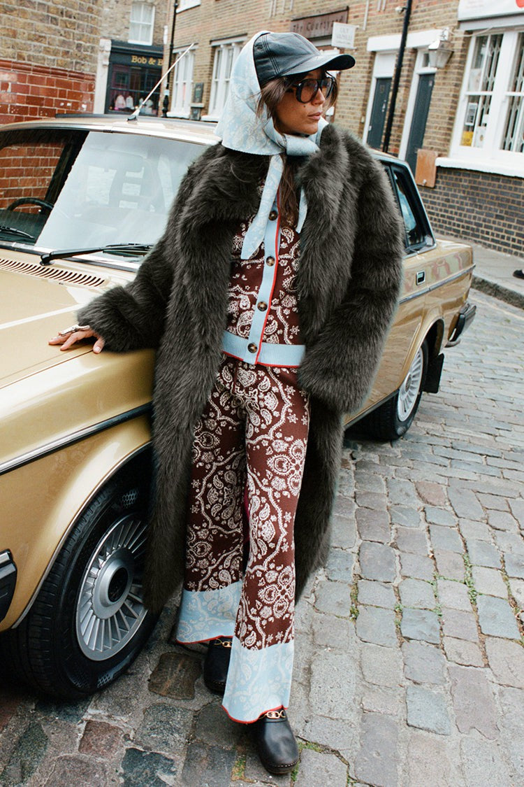 Chocolate Bandana Wide Leg Trousers | Never Fully Dressed Everyday