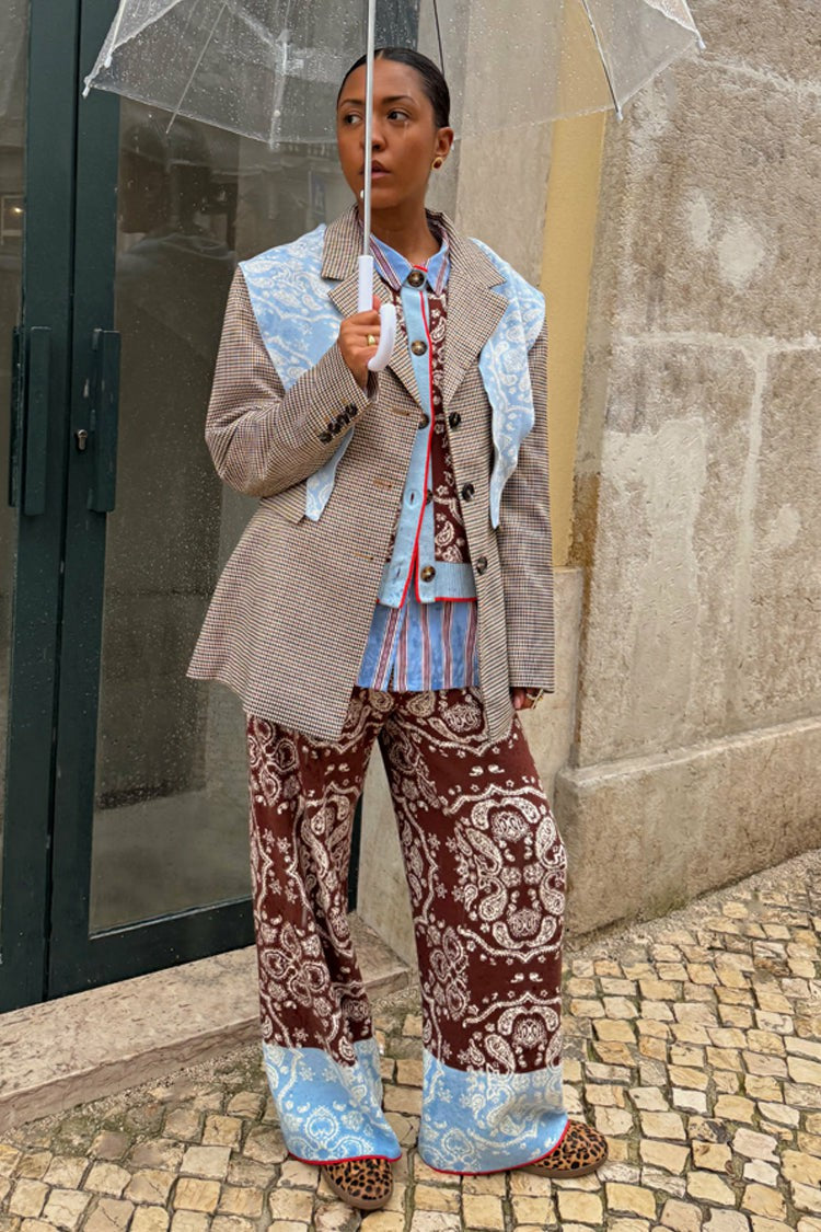 Chocolate Bandana Wide Leg Trousers | Never Fully Dressed Everyday