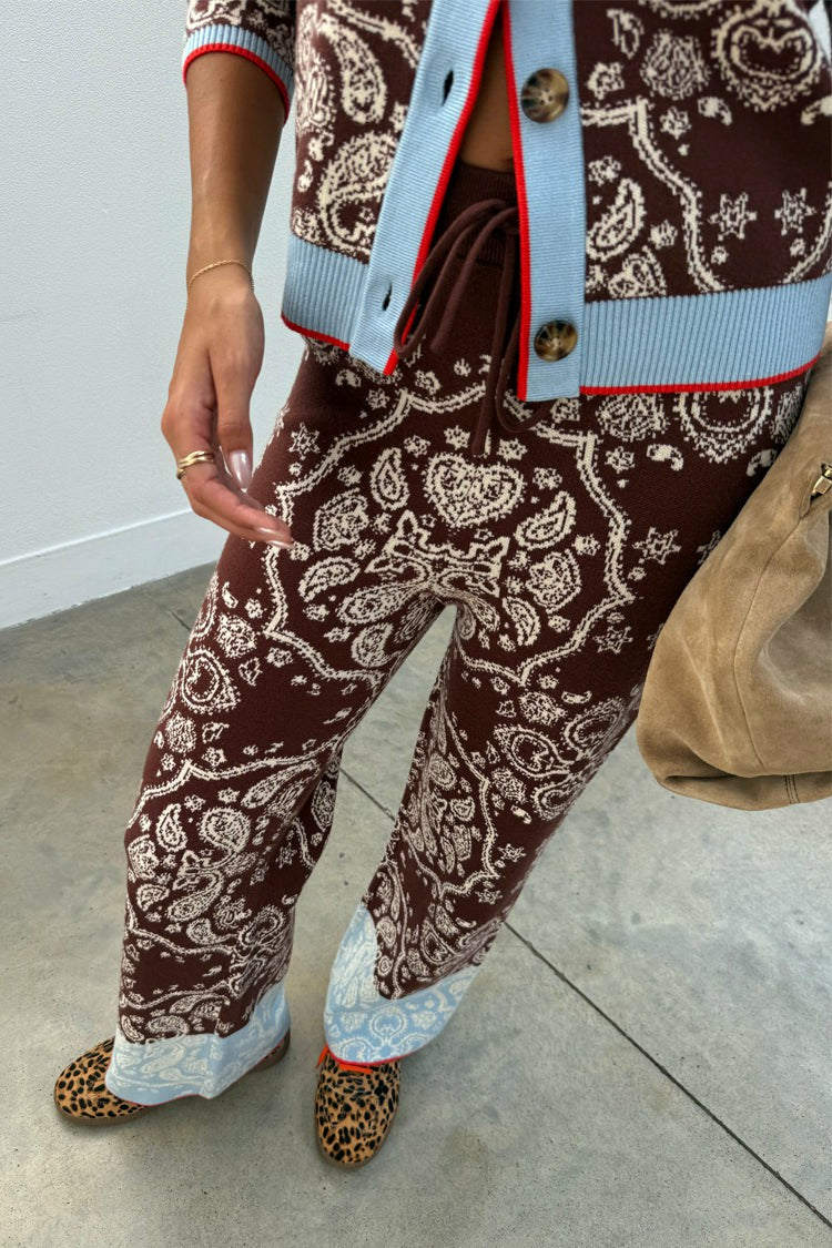 Chocolate Bandana Wide Leg Trousers | Never Fully Dressed Everyday