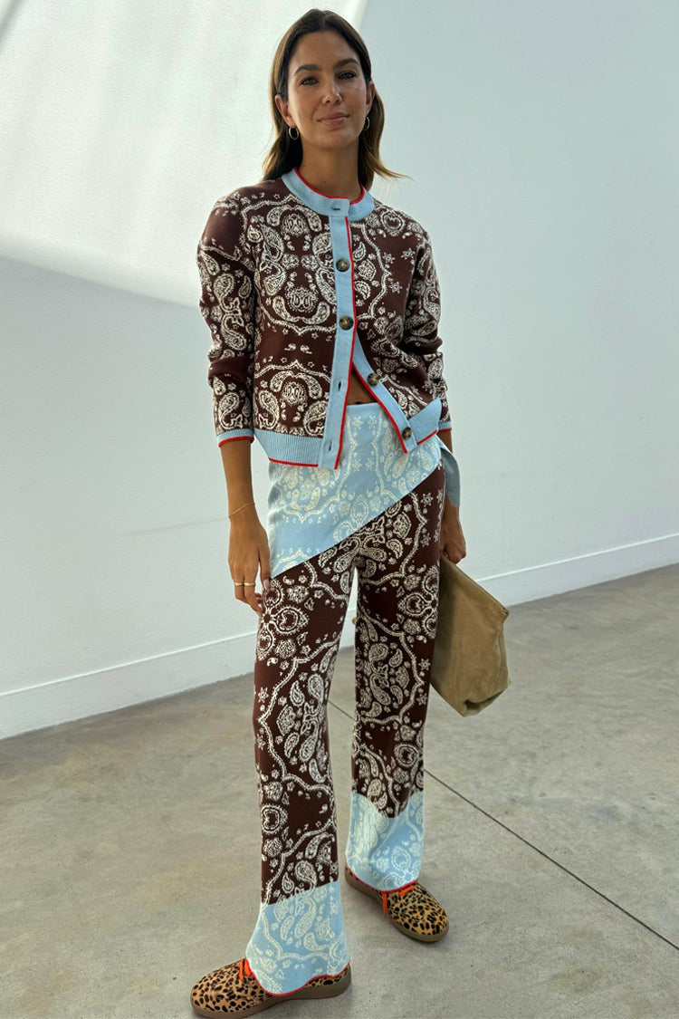 Chocolate Bandana Wide Leg Trousers | Never Fully Dressed Everyday