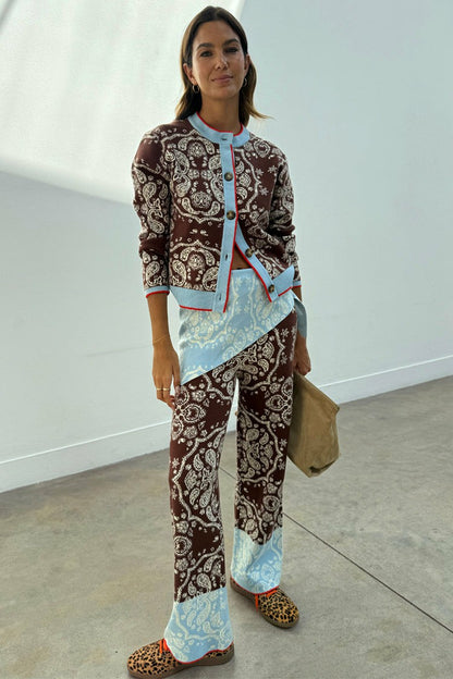 Chocolate Bandana Wide Leg Trousers | Never Fully Dressed Everyday