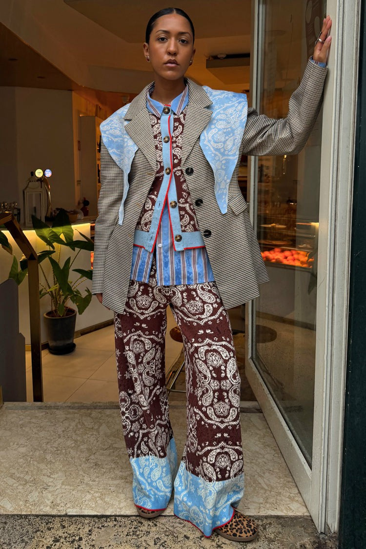 Chocolate Bandana Wide Leg Trousers | Never Fully Dressed Everyday