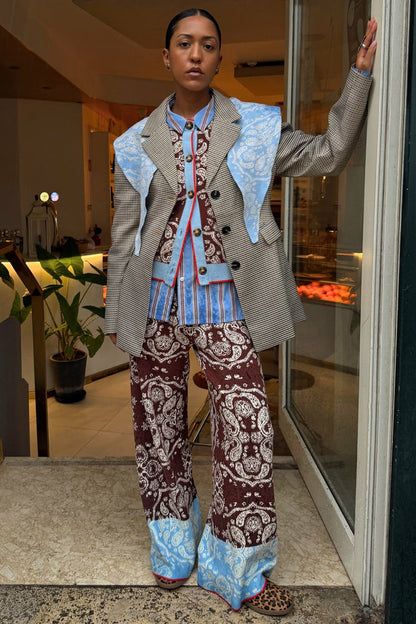 Chocolate Bandana Wide Leg Trousers | Never Fully Dressed Everyday