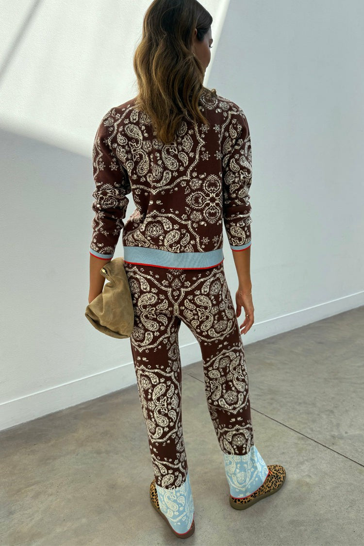 Chocolate Bandana Wide Leg Trousers | Never Fully Dressed Everyday