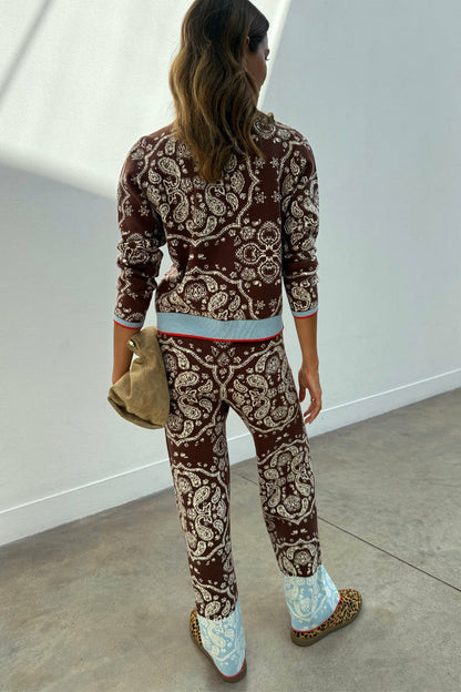 Chocolate Bandana Wide Leg Trousers | Never Fully Dressed Everyday