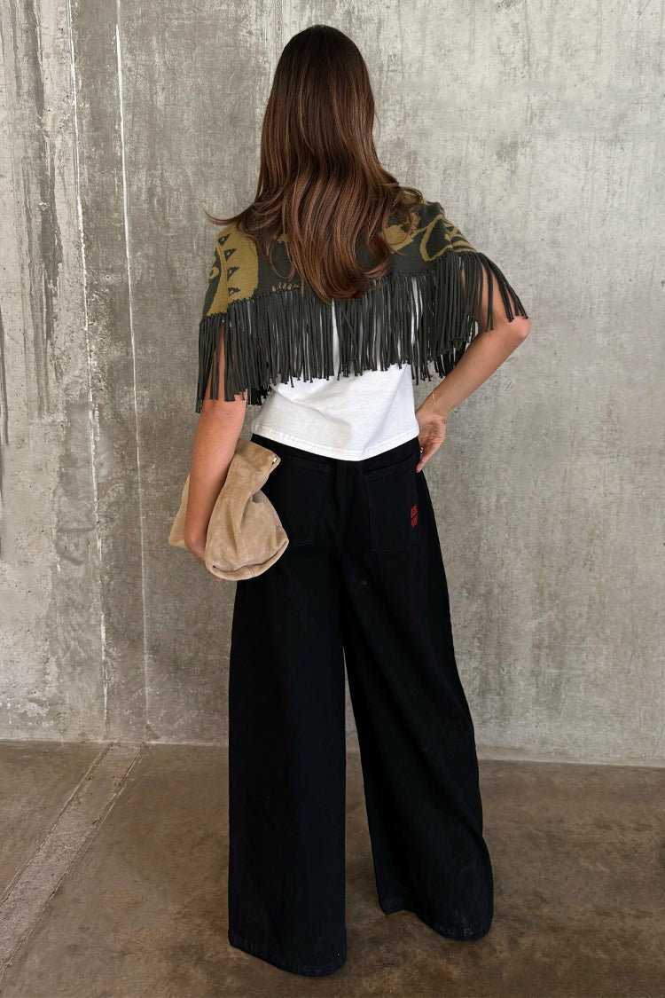 Olive Amara Knit Cape | Never Fully Dressed Everyday