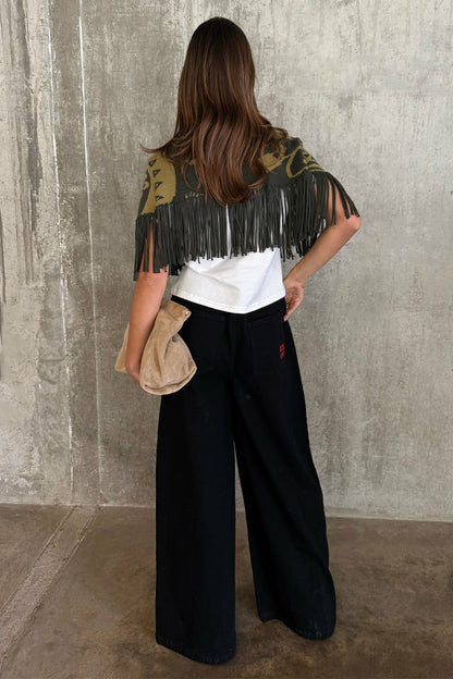 Olive Amara Knit Cape | Never Fully Dressed Everyday