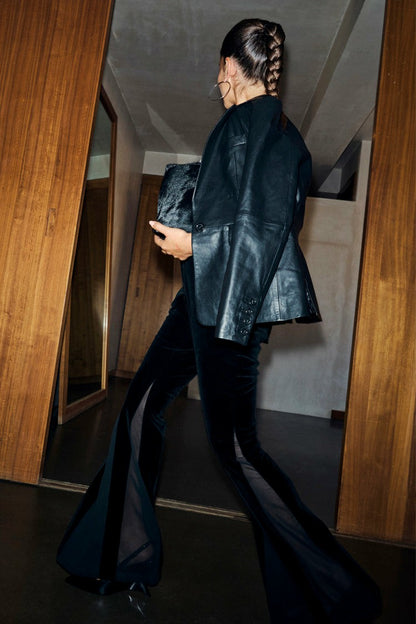 Black Leather Blazer | Never Fully Dressed Trusted