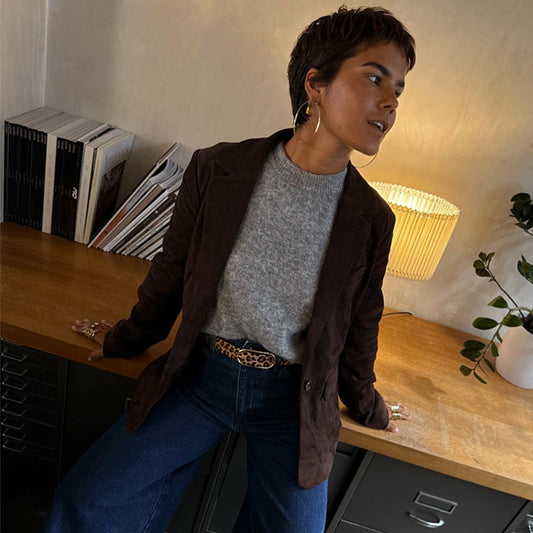 Chocolate Suede Jacket | Never Fully Dressed Great Value