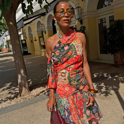 Tapestry Tie Shoulder Top | Never Fully Dressed Exclusive