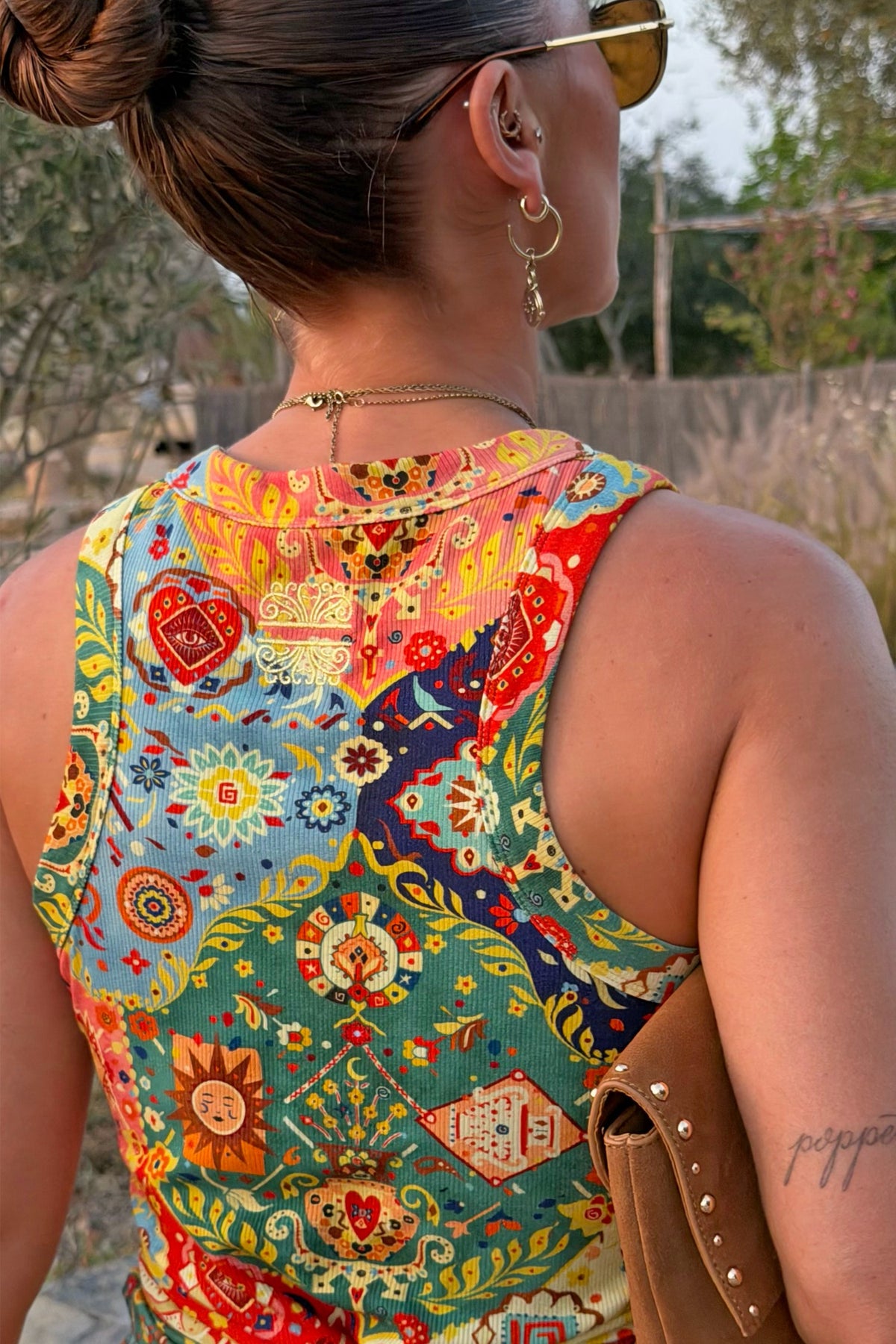 Tapestry Ribbed Tank  UK | Never Fully Dressed New