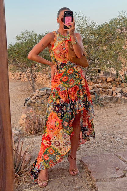 Tapestry Ribbed Tank  UK | Never Fully Dressed New