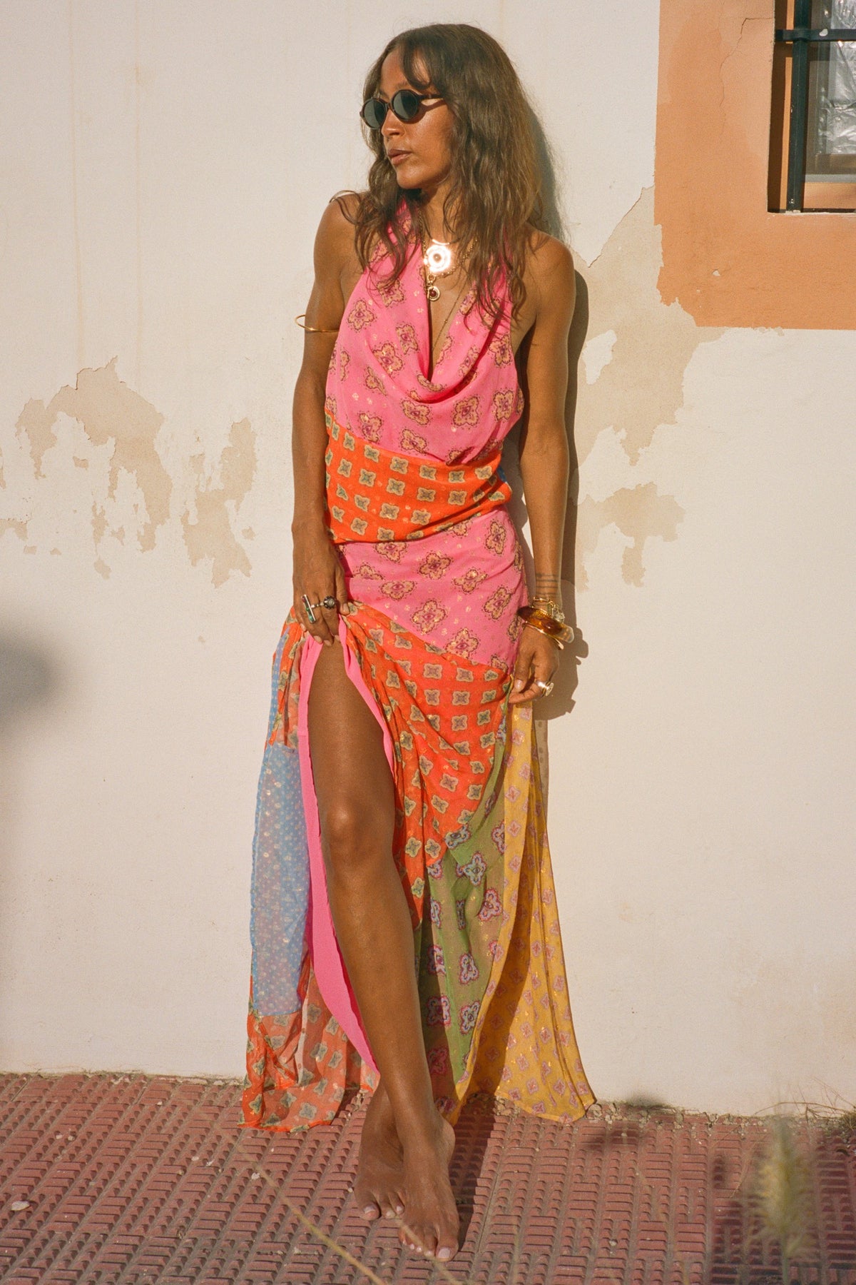 Pink Mix Tile Maxi Skirt | Never Fully Dressed Everyday