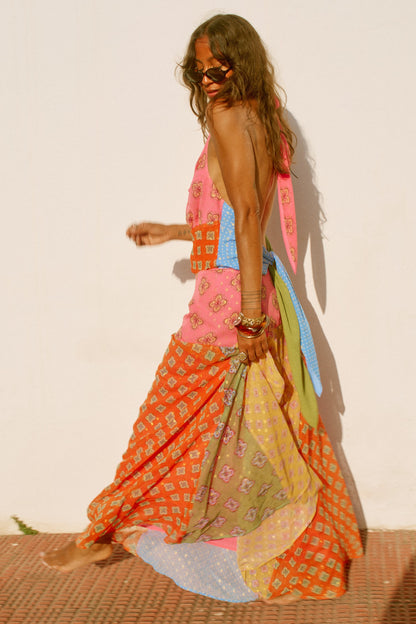 Pink Mix Tile Maxi Skirt | Never Fully Dressed Everyday