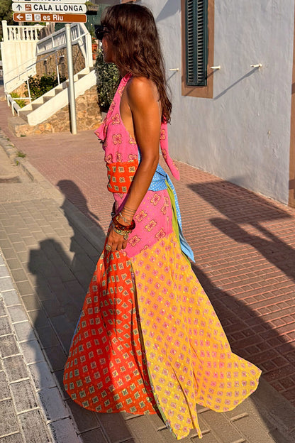 Pink Mix Tile Maxi Skirt | Never Fully Dressed Everyday