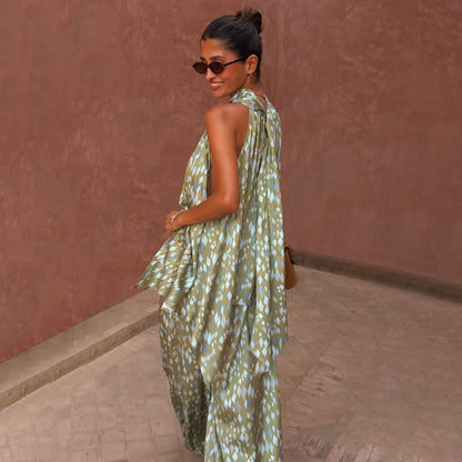 Green Diamond Print Halter Top | Never Fully Dressed Quality