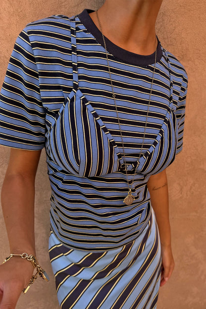 Blue Stripe Baby T-Shirt with Detachable Bra - Never Fully Dressed | Never Fully Dressed Popular