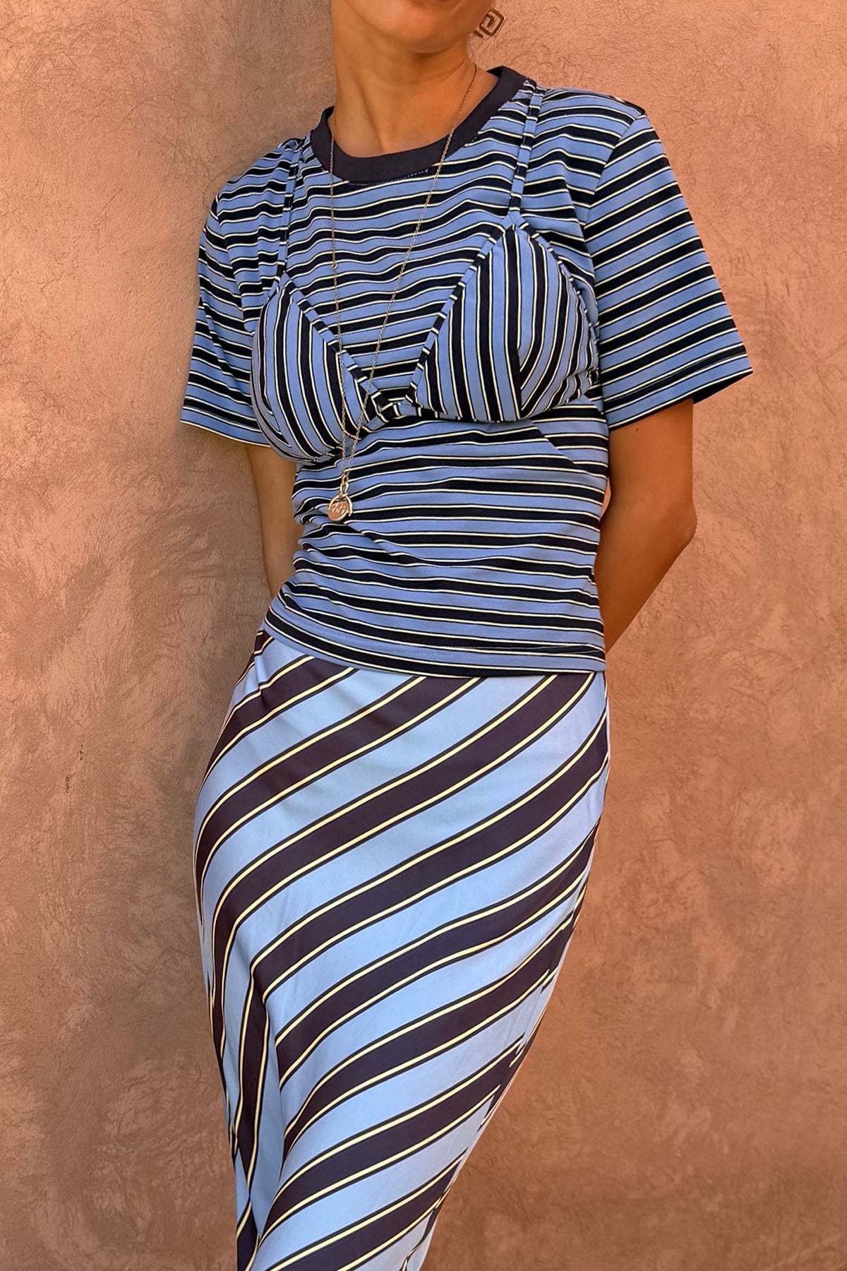 Blue Stripe Baby T-Shirt with Detachable Bra - Never Fully Dressed | Never Fully Dressed Popular
