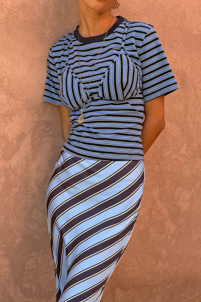 Blue Stripe Baby T-Shirt with Detachable Bra - Never Fully Dressed | Never Fully Dressed Popular