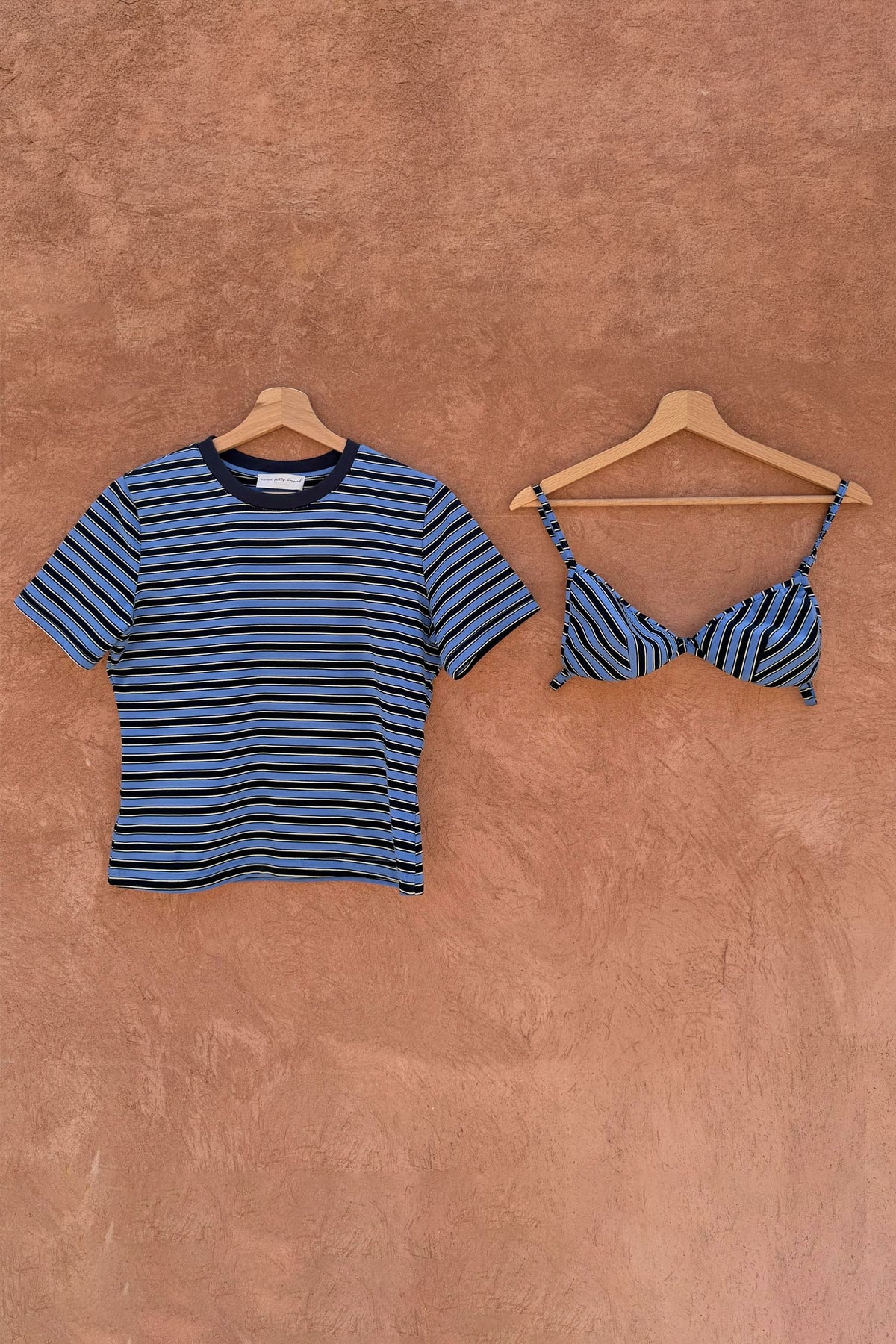Blue Stripe Baby T-Shirt with Detachable Bra - Never Fully Dressed | Never Fully Dressed Popular